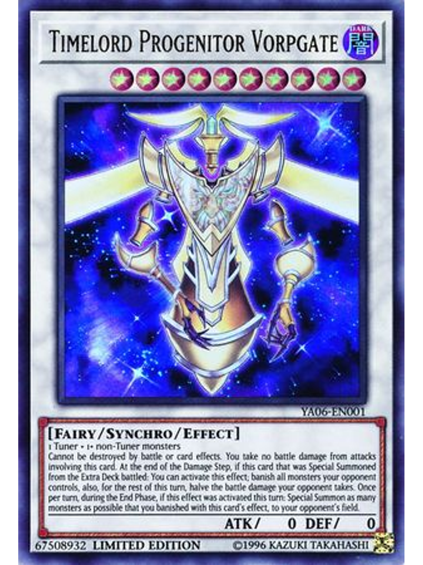 Timelord Progenitor Vorpgate - YA06-EN001 - Ultra Rare Limited Edition 1