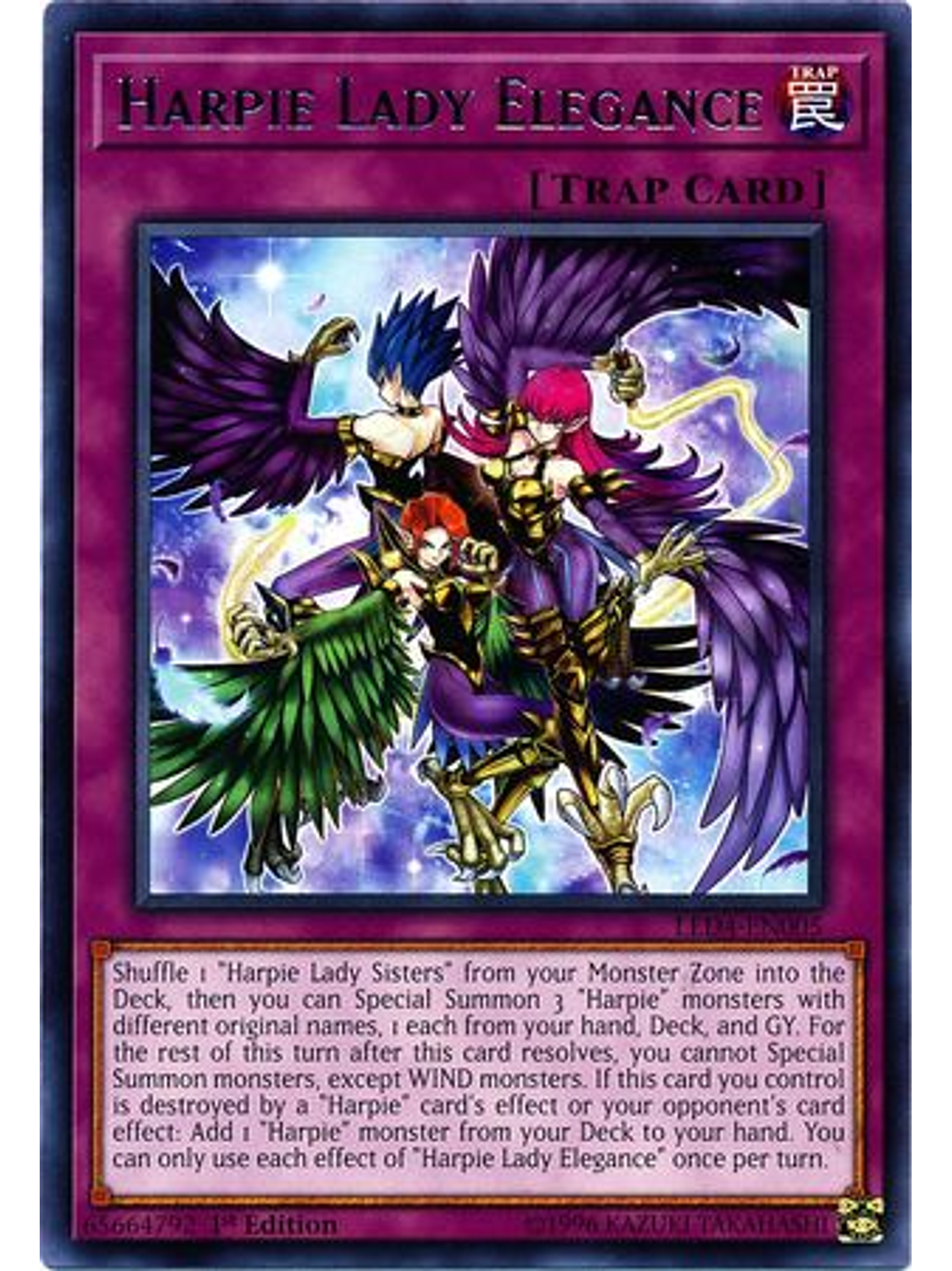 Harpie Lady Elegance - led4-en005 - Rare 1st Edition 1