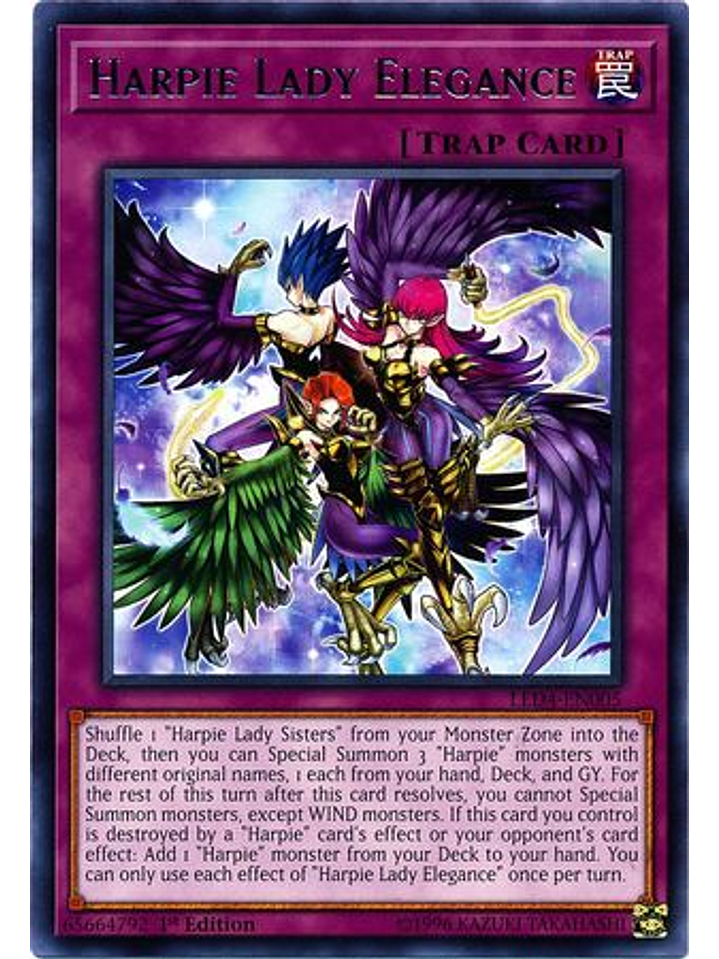 Harpie Lady Elegance - led4-en005 - Rare 1st Edition 1