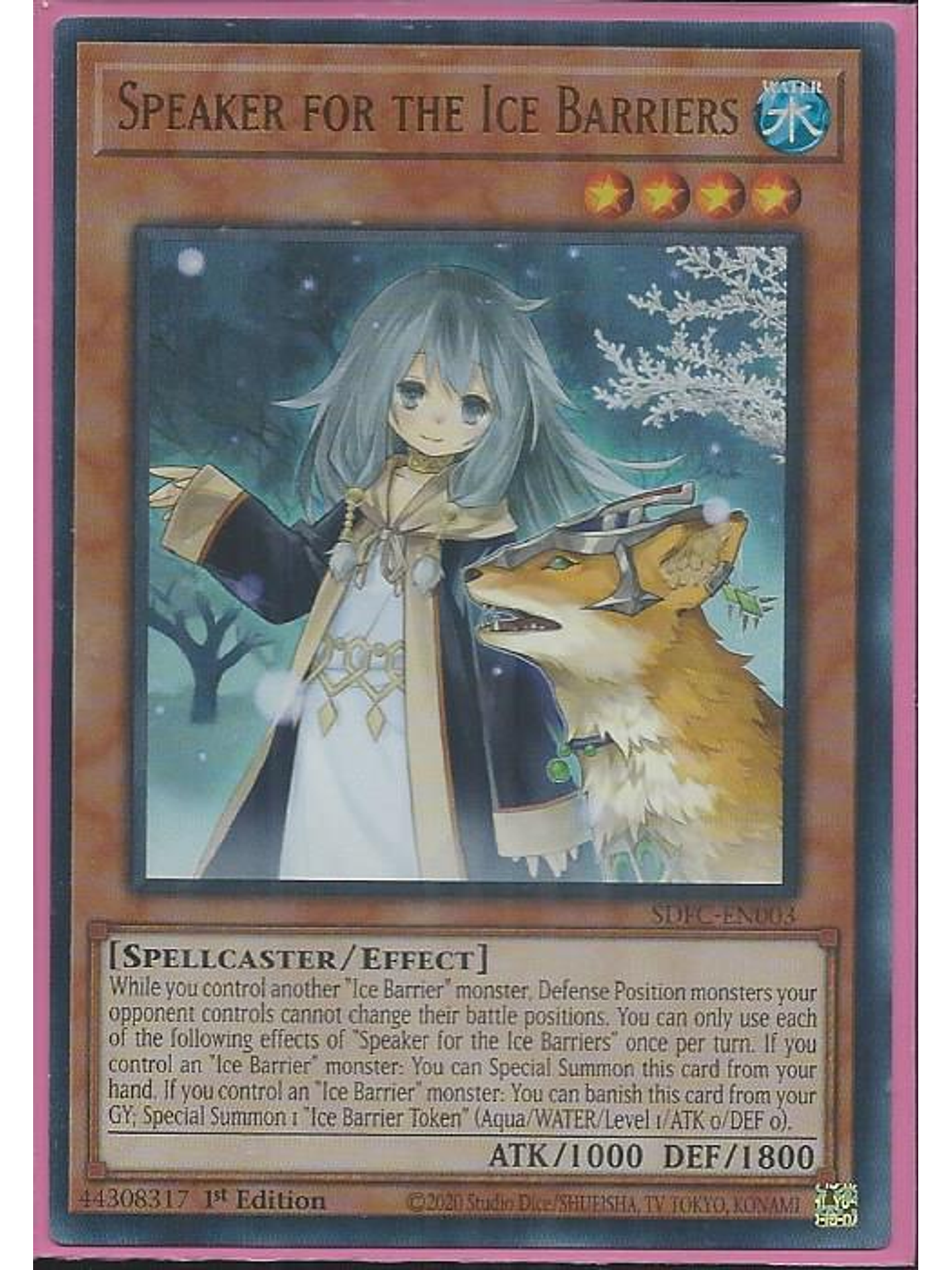 Speaker for the Ice Barriers - SDFC-EN003 - Ultra Rare 1st Edition 1