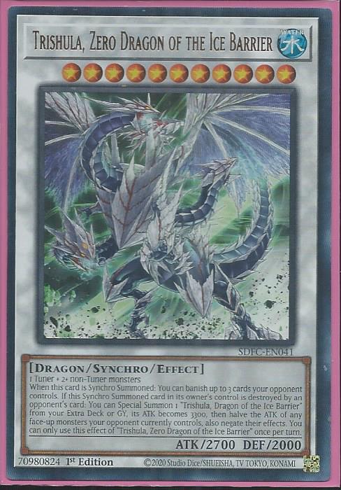 Trishula, Zero Dragon of the Ice Barrier - SDFC-EN041 - Ultra Rare 1st Edition