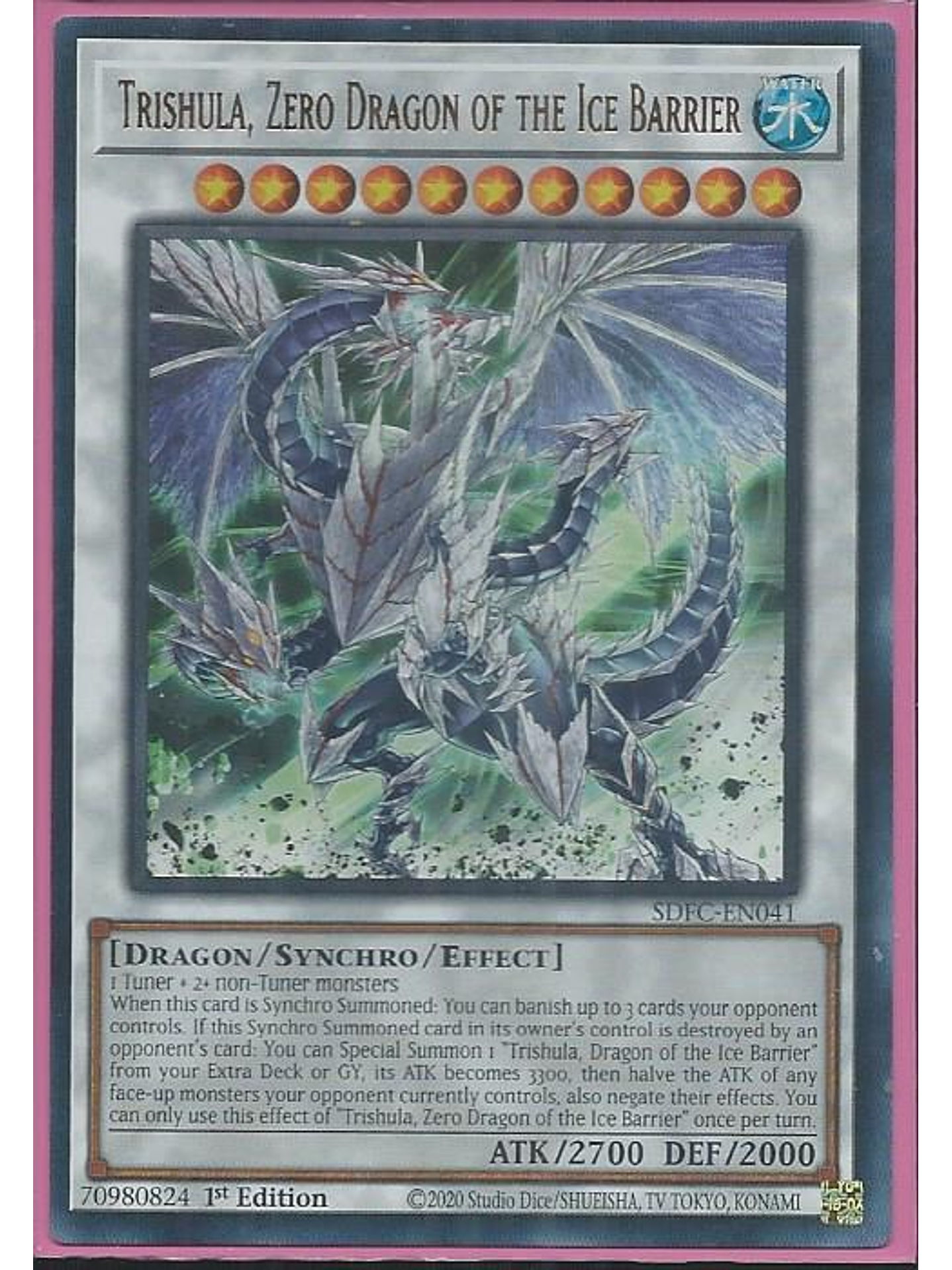 Trishula, Zero Dragon of the Ice Barrier - SDFC-EN041 - Ultra Rare 1st Edition 1