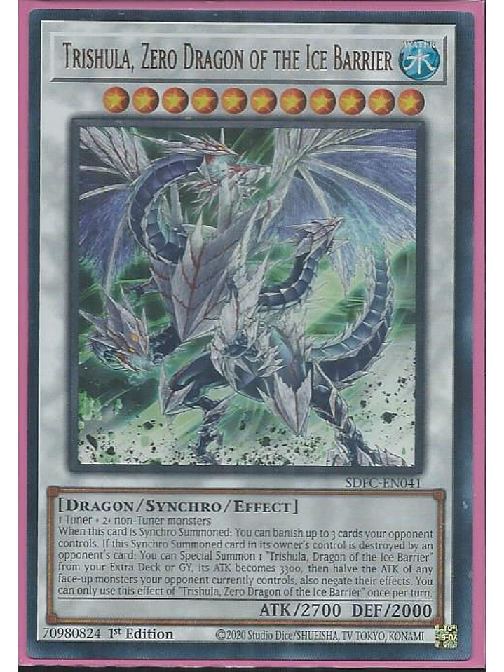 Trishula, Zero Dragon of the Ice Barrier - SDFC-EN041 - Ultra Rare 1st Edition 1