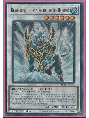 Dewloren, Tiger King of the Ice Barrier - SDFC-EN042 - Ultra Rare 1st Edition