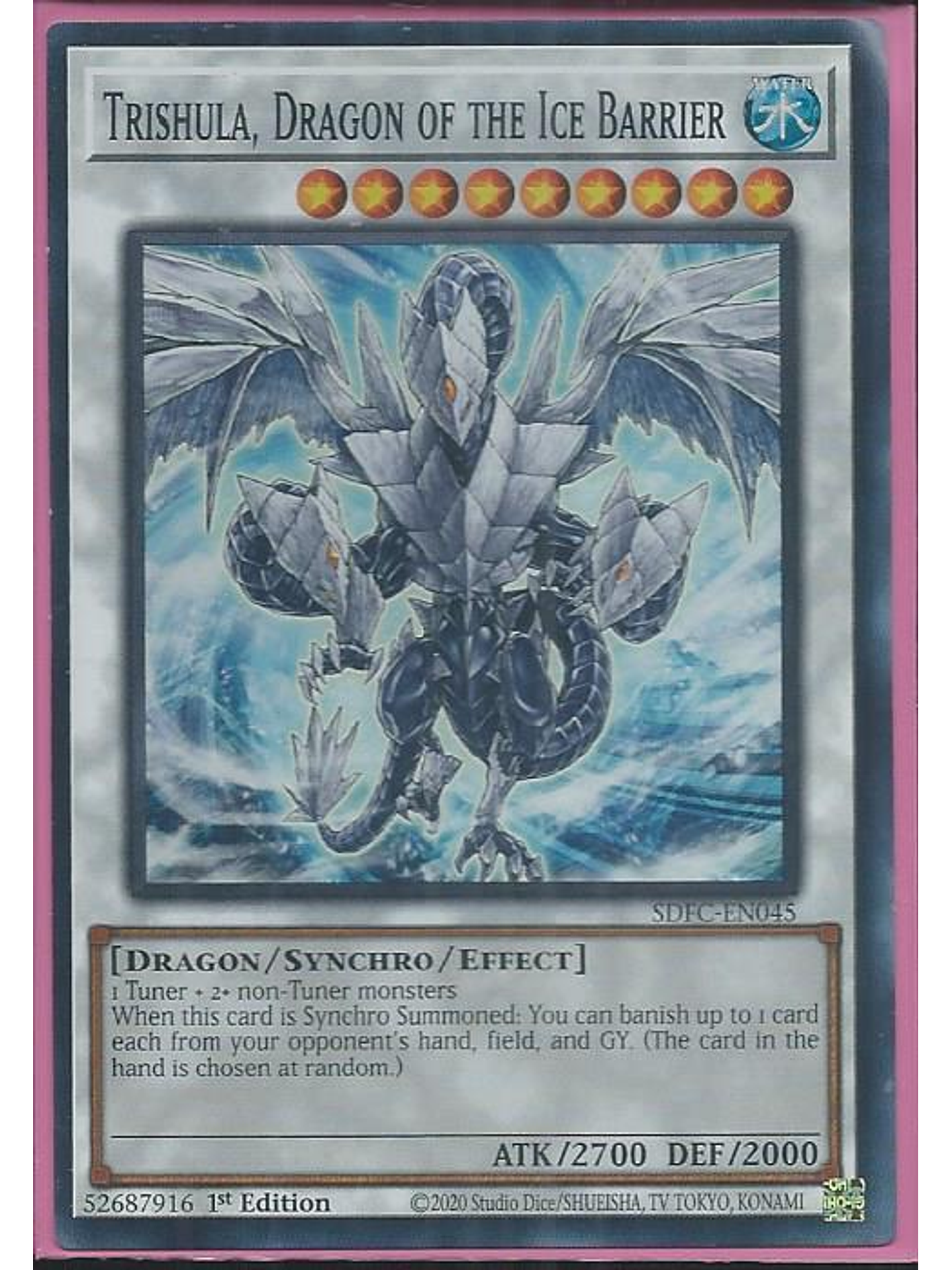 Trishula, Dragon of the Ice Barrier - SDFC-EN045 - Super Rare 1st Edition 1