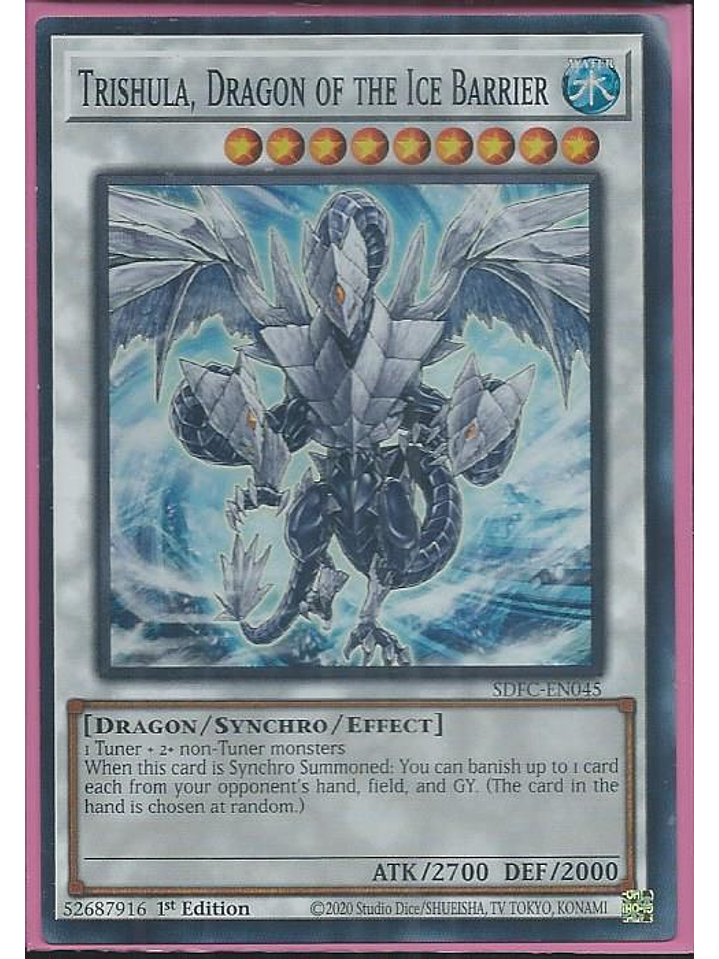 Trishula, Dragon of the Ice Barrier - SDFC-EN045 - Super Rare 1st Edition 1
