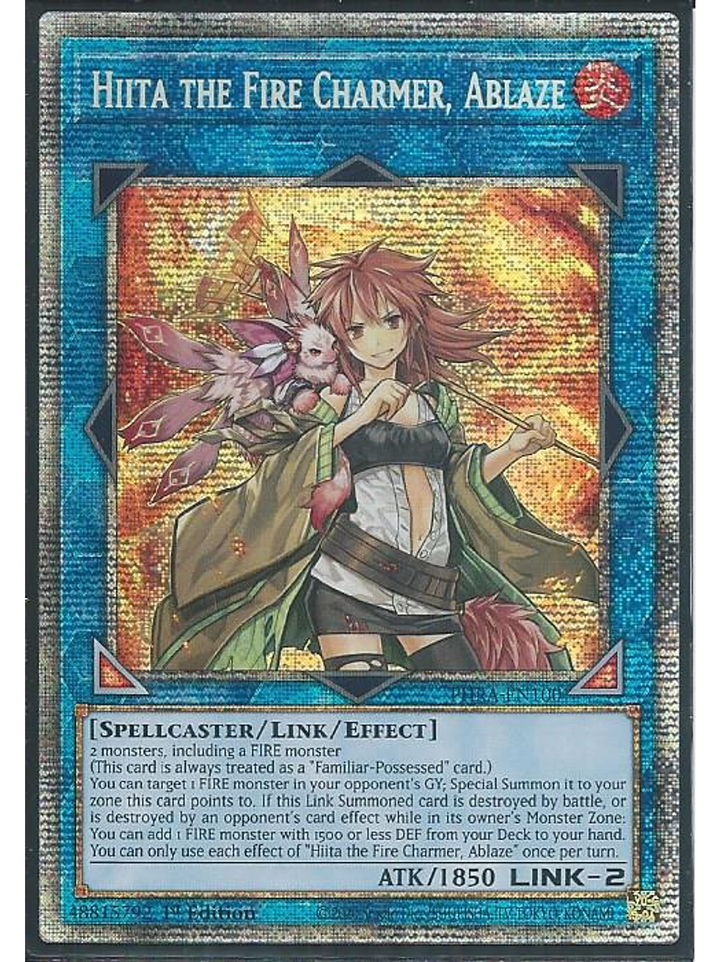 Hiita the Fire Charmer, Ablaze - PHRA-EN100 - Starlight Rare 1st Edition 1