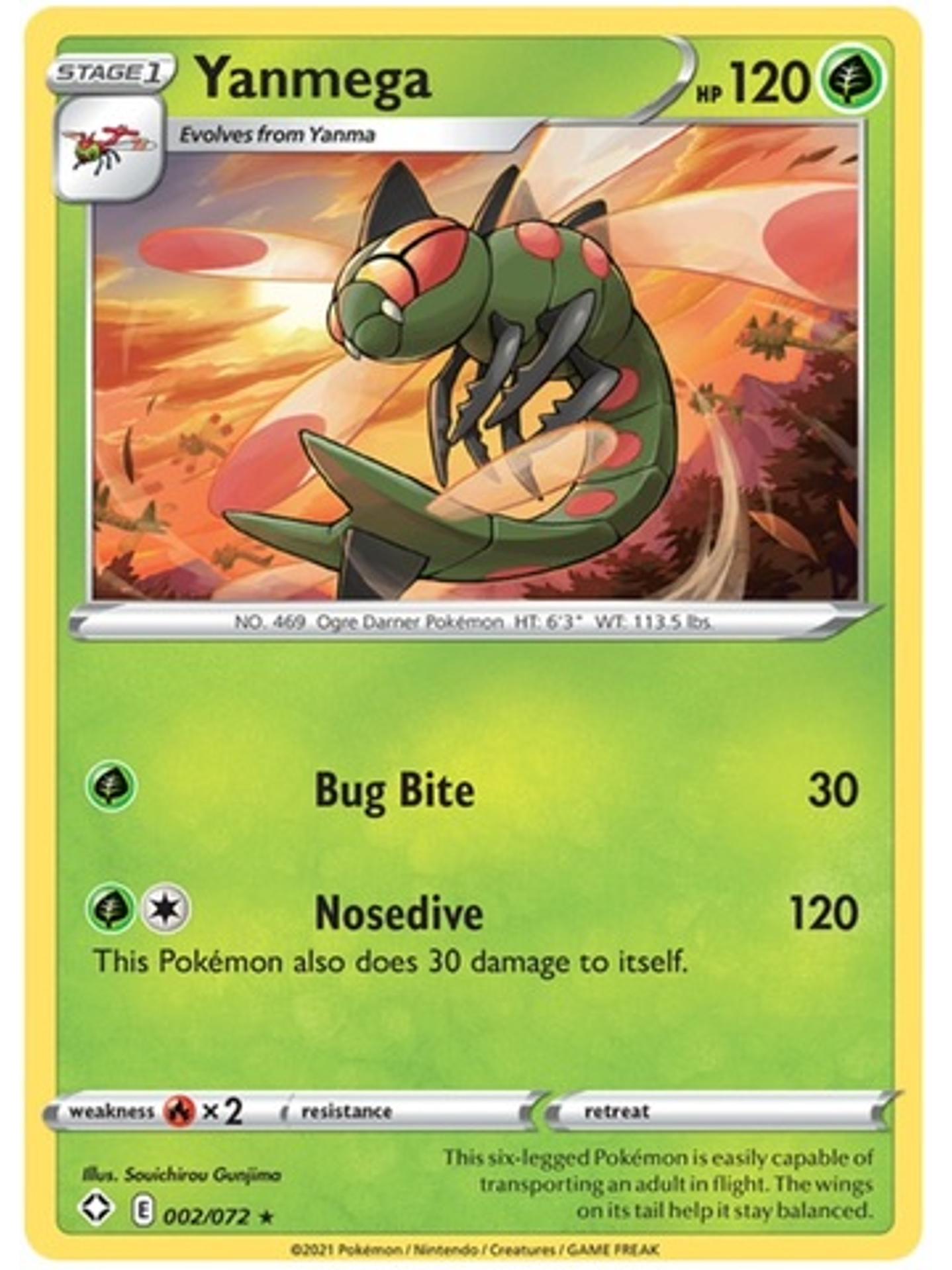 Yanmega - 2/72 - Rare Reverse Holo 1