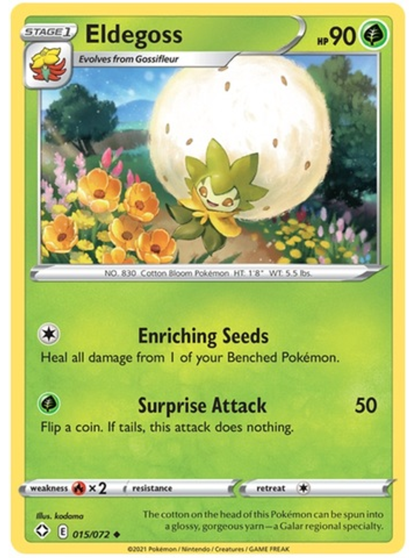 Eldegoss - 15/72 - Uncommon 1