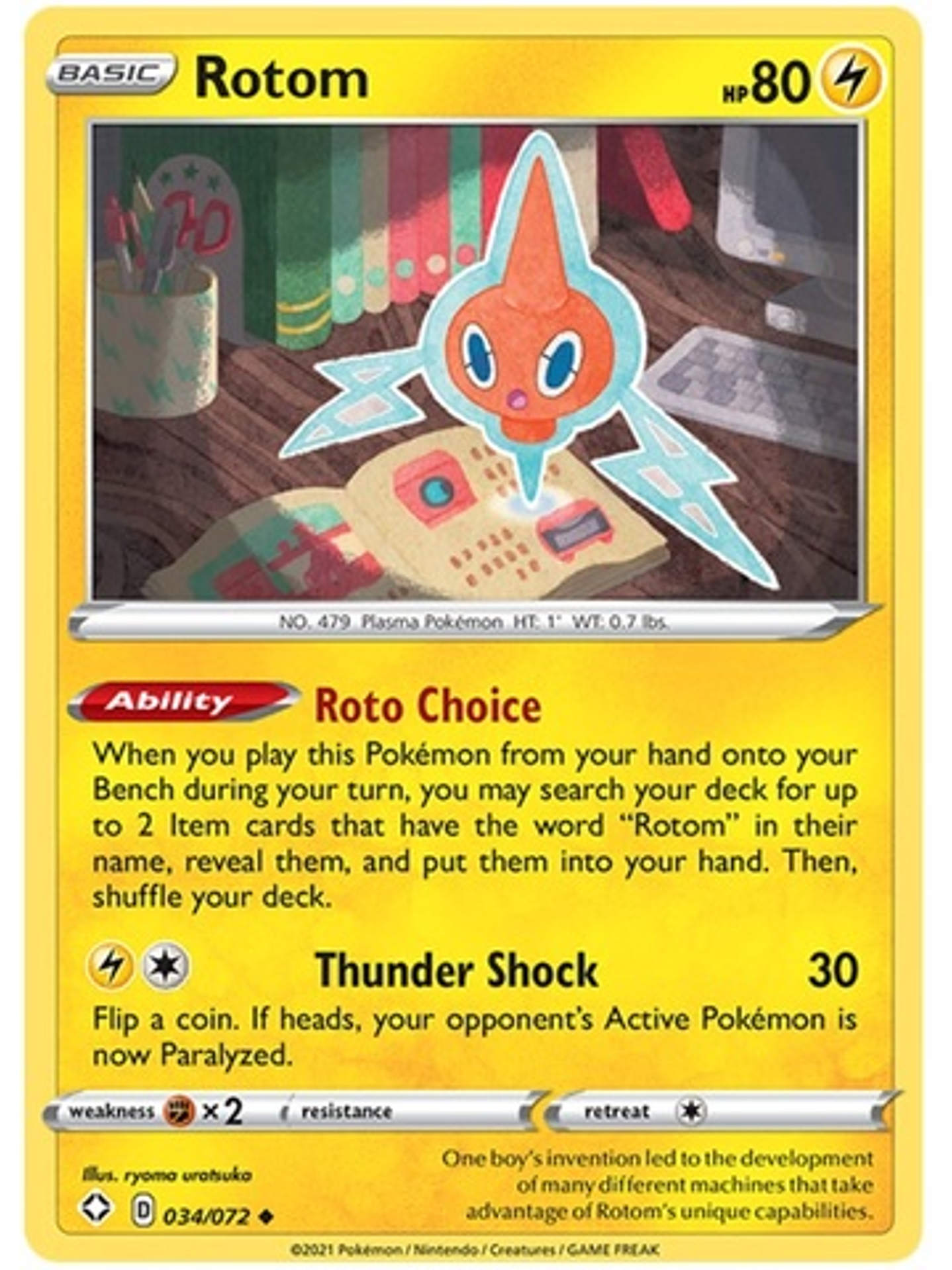 Rotom - 34/72 - Uncommon Reverse Holo 1