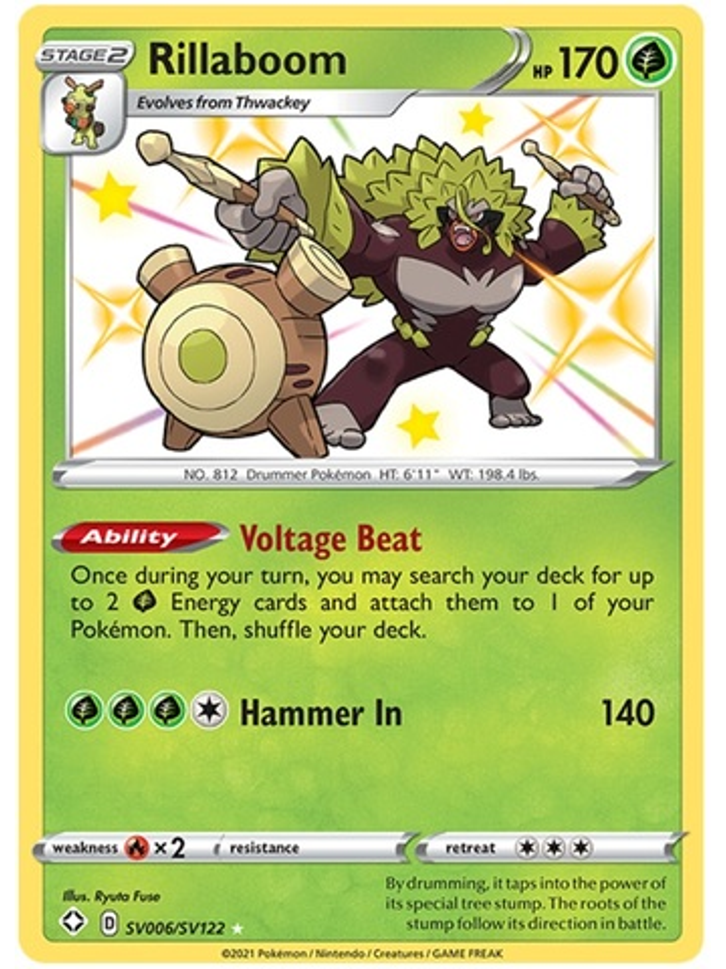 Rillaboom - SV6/SV122 - Shiny Rare 1