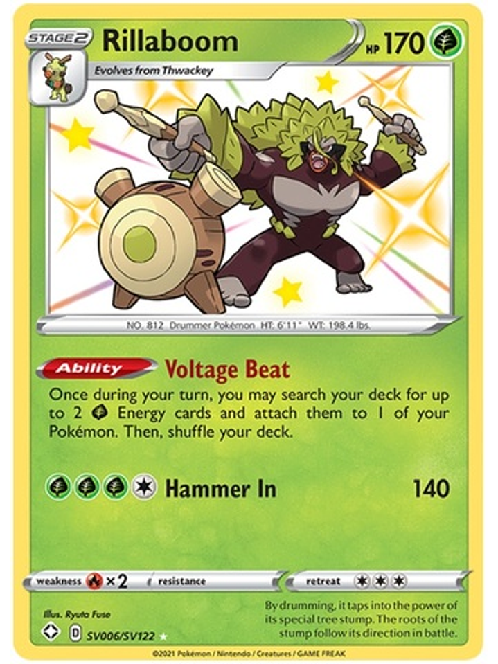 Rillaboom - SV6/SV122 - Shiny Rare 1