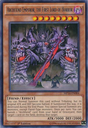 Archfiend Emperor, the First Lord of Horror - MP14-EN084 - Rare 1st Edition