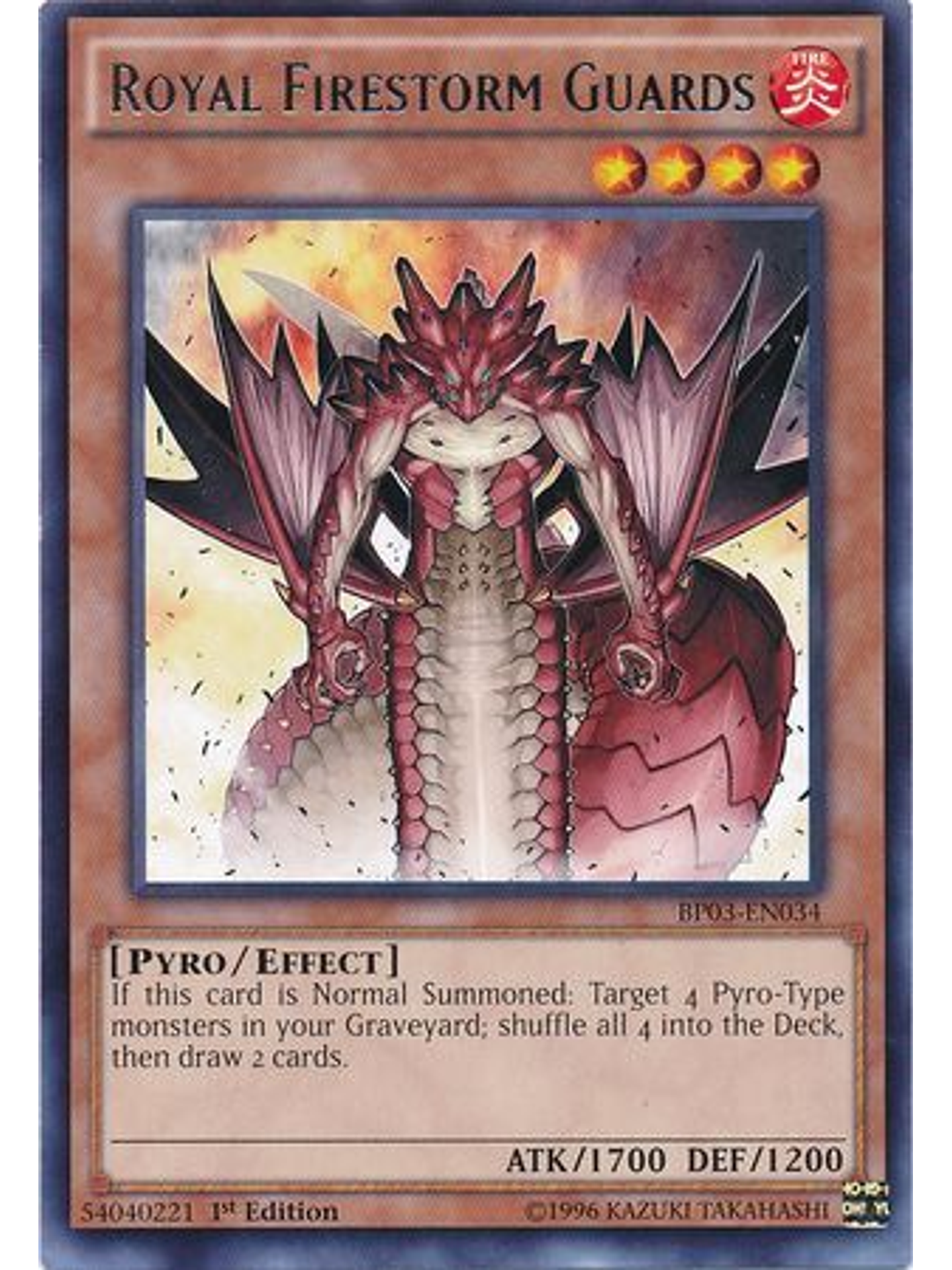 Royal Firestorm Guards - BP03-EN034 - Rare 1st Edition 1