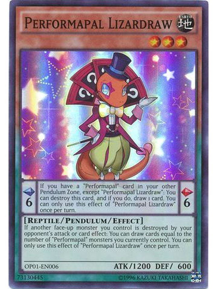 Performapal Lizardraw - OP01-EN006 - Super Rare 1