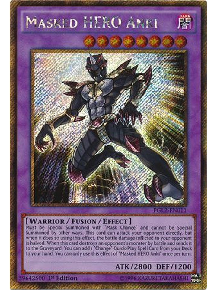 Masked Hero Anki - PGL2-EN011 - Gold Secret Rare 1st Edition 1