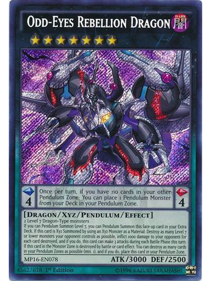 Odd-Eyes Rebellion Dragon - MP16-EN078 - Secret Rare 1st Edition 1