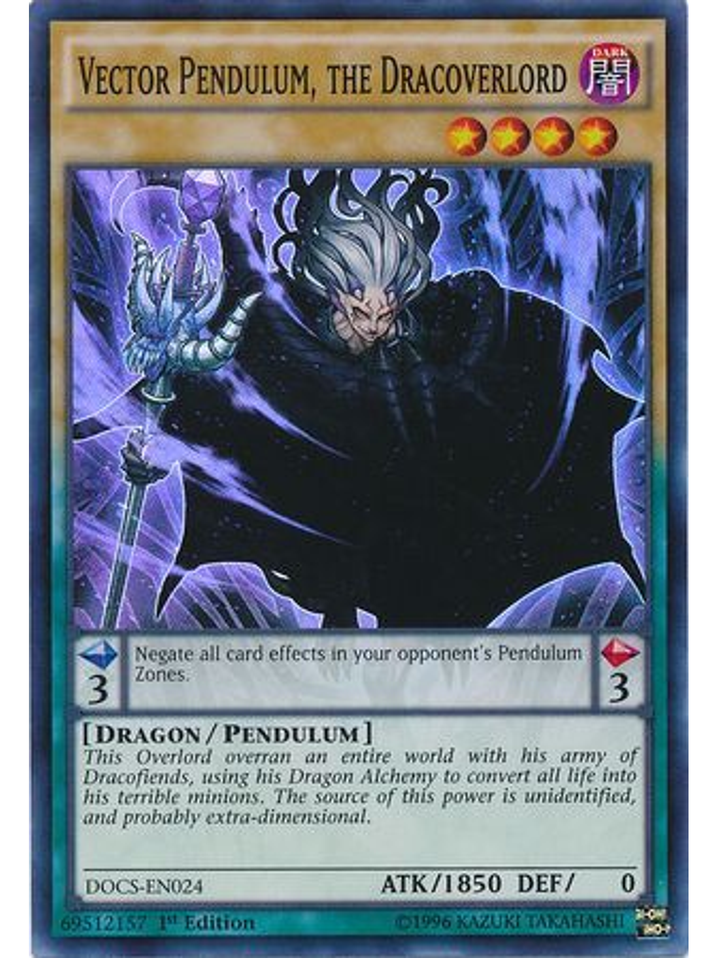 Vector Pendulum, the Dracoverlord - DOCS-EN024 - Super Rare 1st Edition 1