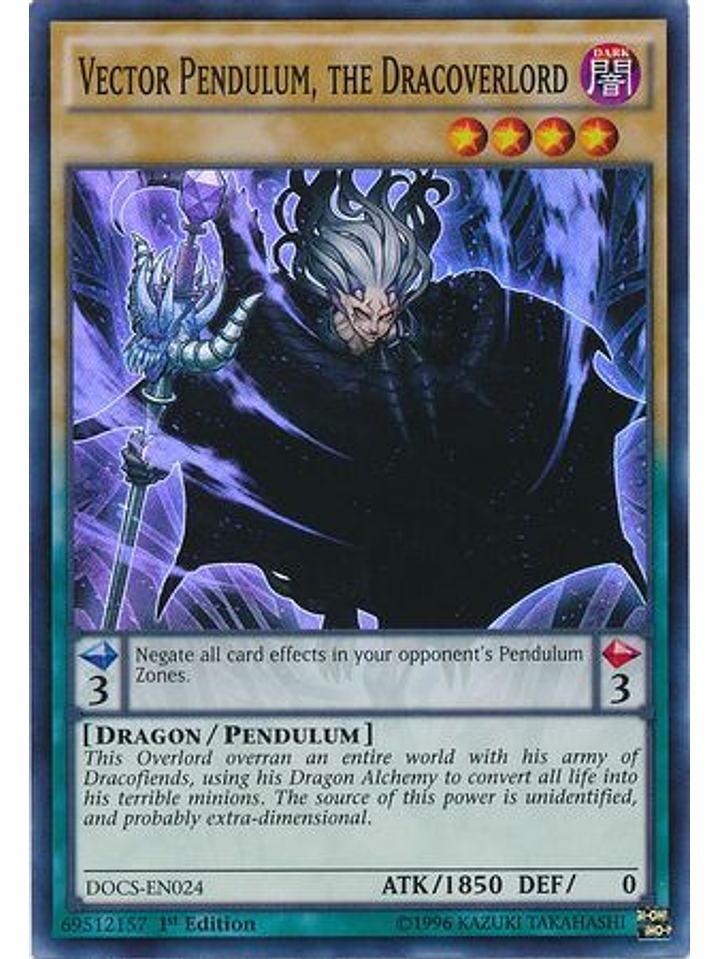 Vector Pendulum, the Dracoverlord - DOCS-EN024 - Super Rare 1st Edition 1