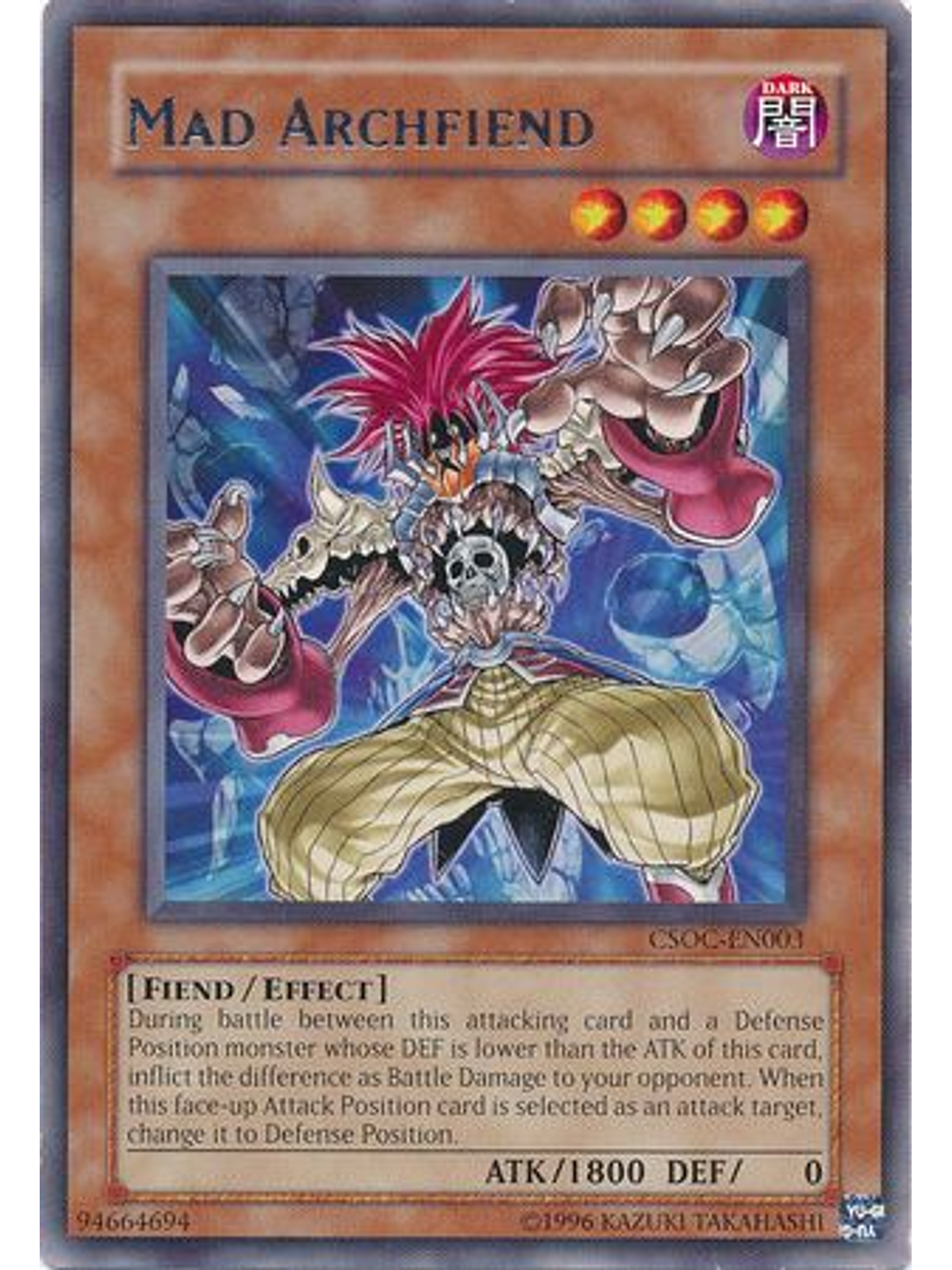 Mad Archfiend - CSOC-EN003 - Rare Unlimited 1