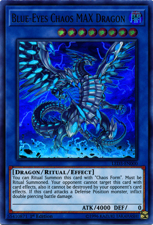 Blue-Eyes Chaos MAX Dragon - LED3-EN000 - Ultra Rare 1st Edition