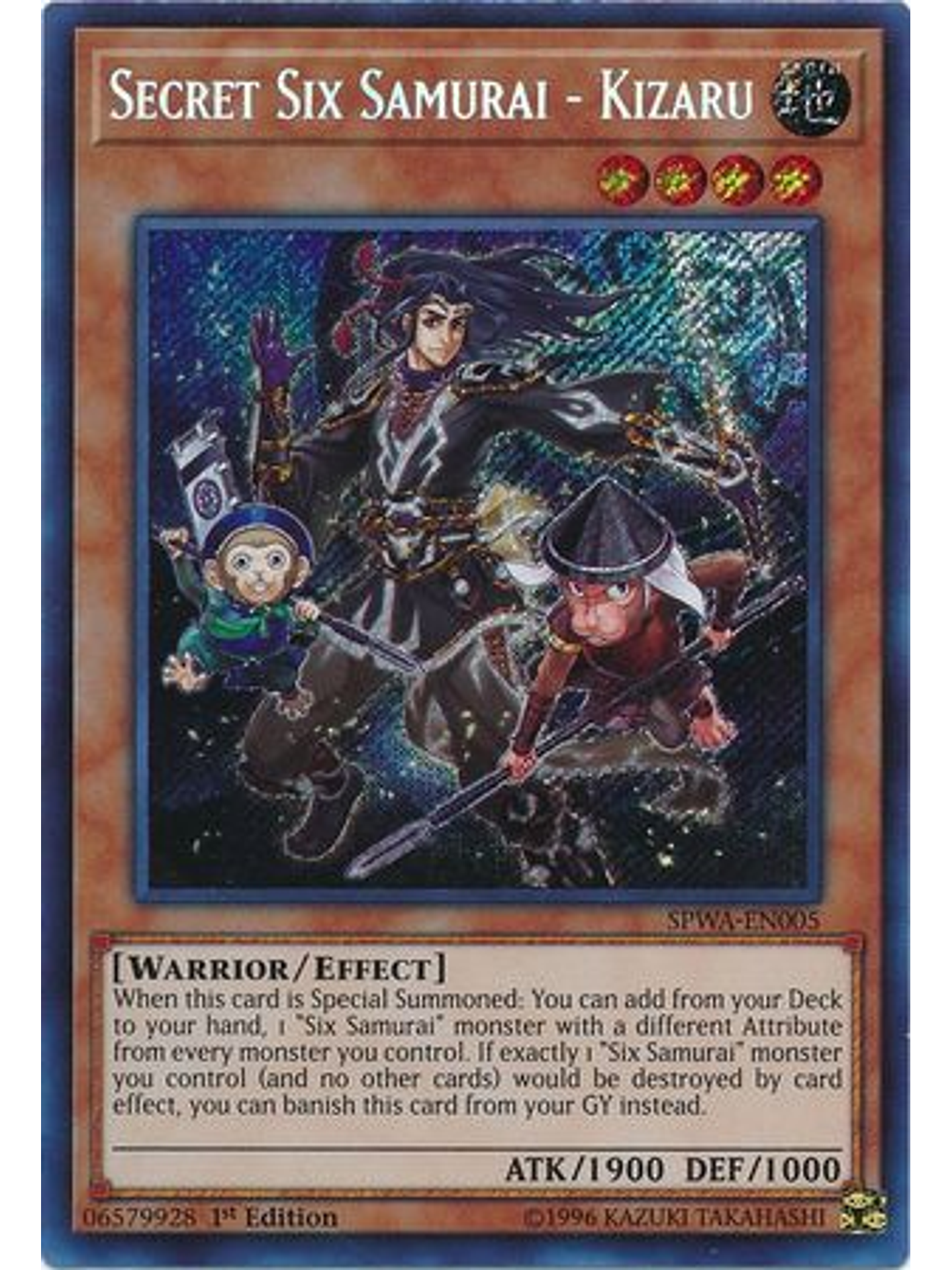 Secret Six Samurai - Kizaru - SPWA-EN005 - Secret Rare 1st Edition 1