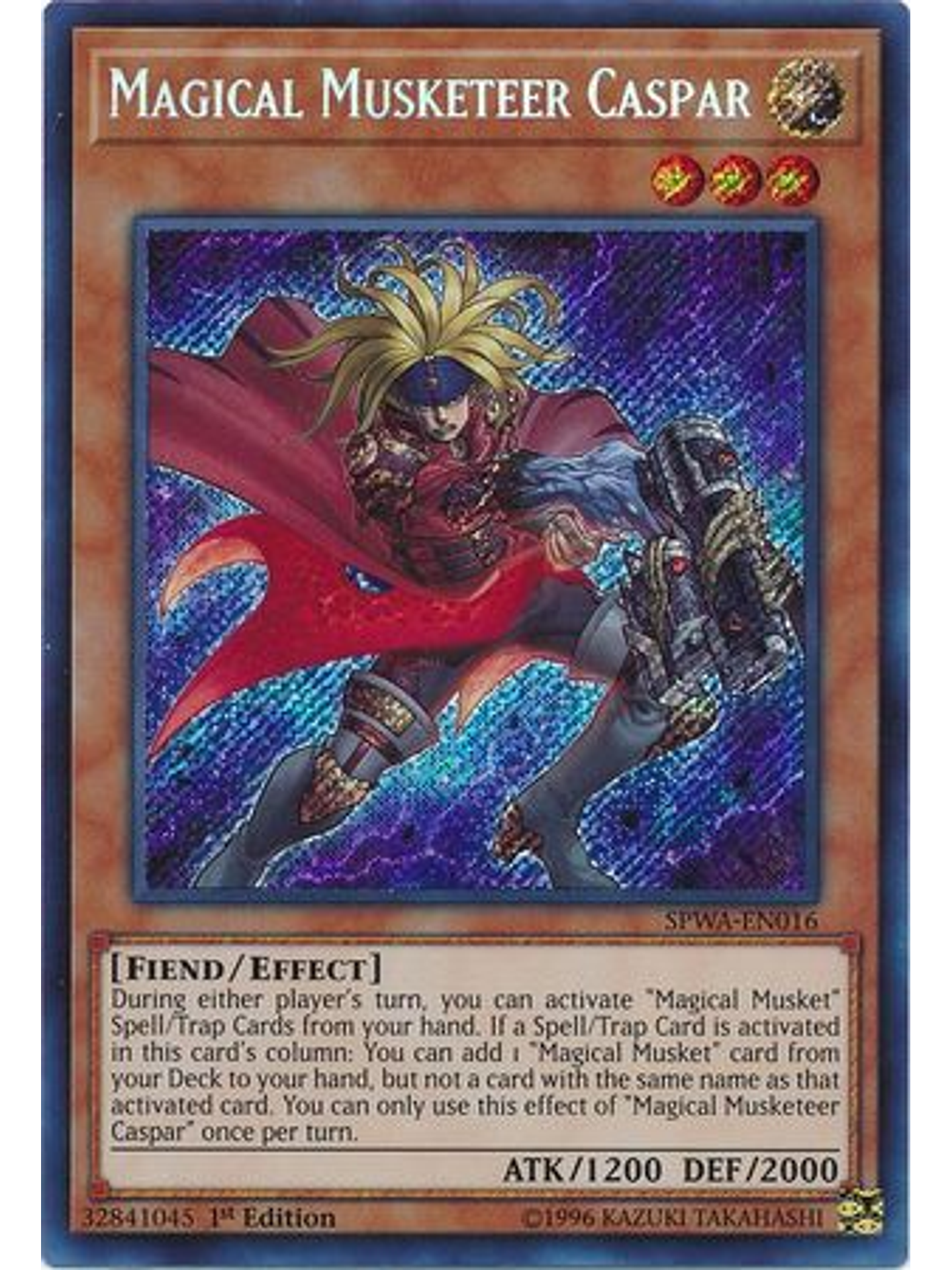 Magical Musketeer Caspar - SPWA-EN016 - Secret Rare 1st Edition 1