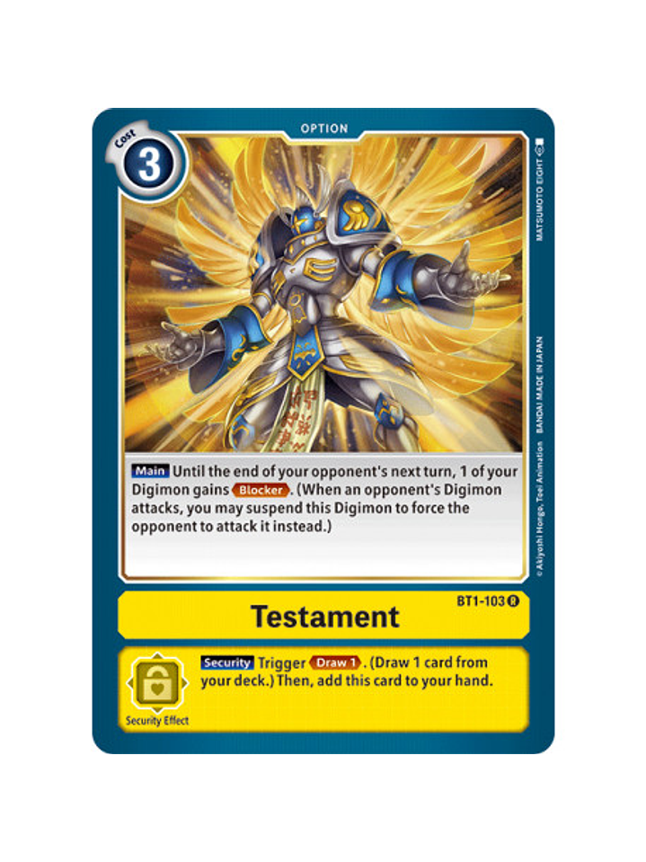 BT1-103 R Testament Option  1