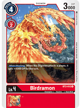 BT2-012 U Birdramon Digimon 