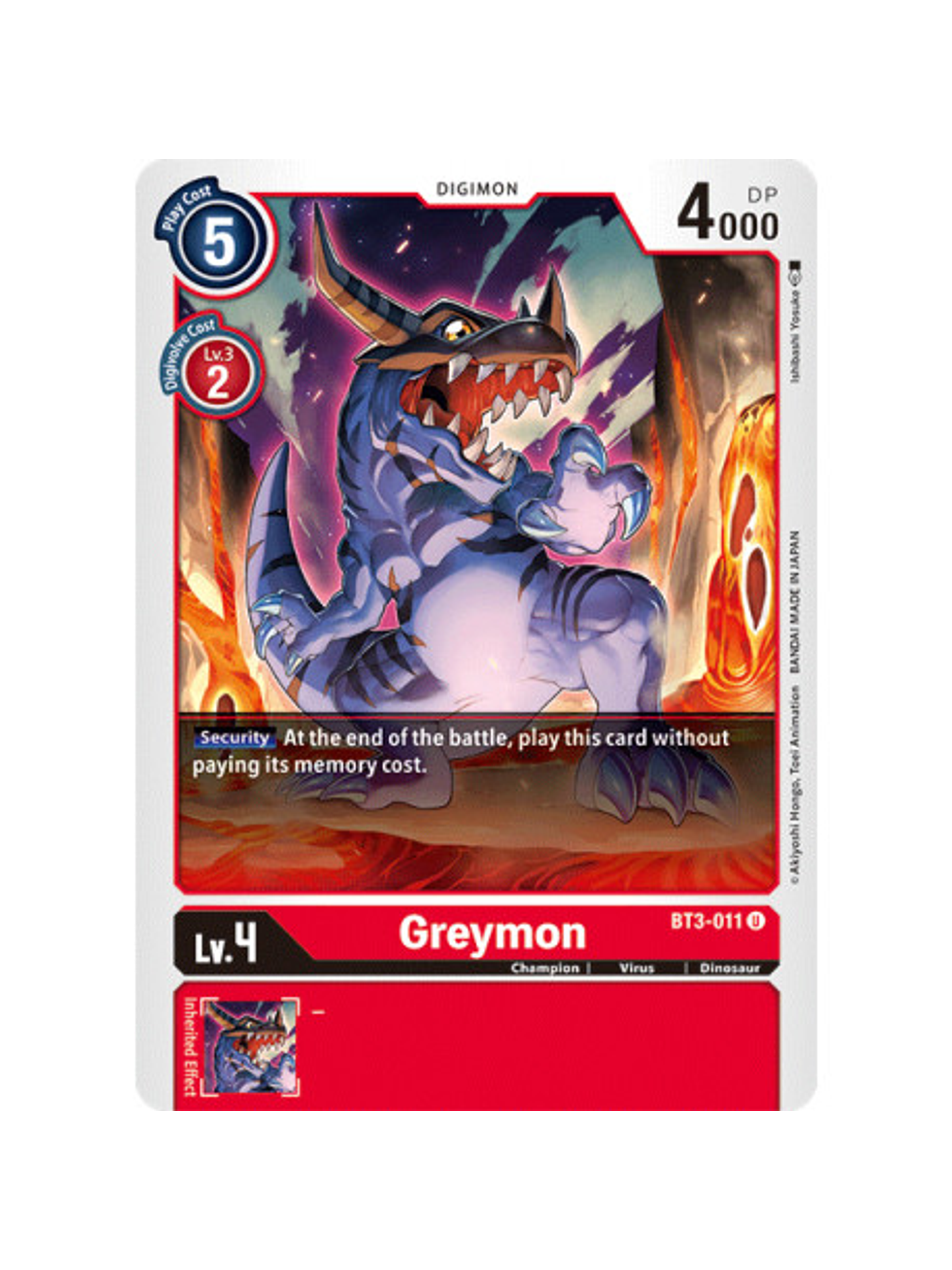 BT3-011 U Greymon Digimon  1