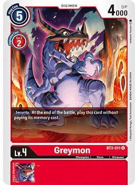 BT3-011 U Greymon Digimon 