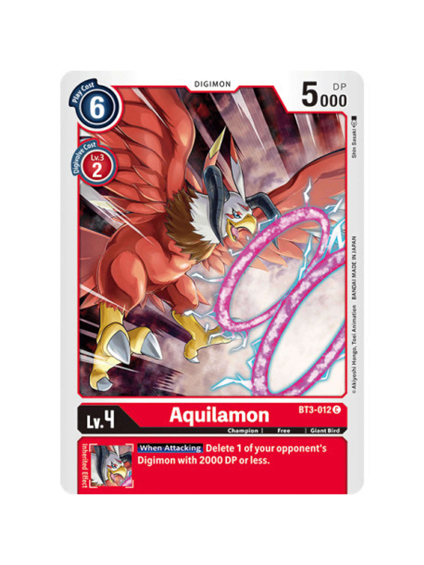 BT3-012 C Aquilamon Digimon  1