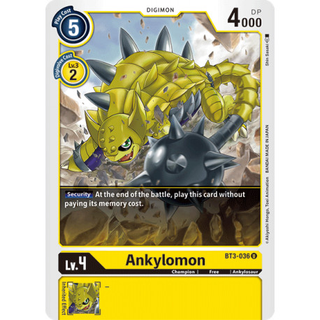 BT3-036 U Ankylomon Digimon 