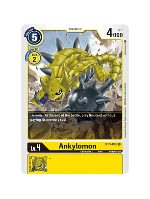 BT3-036 U Ankylomon Digimon 
