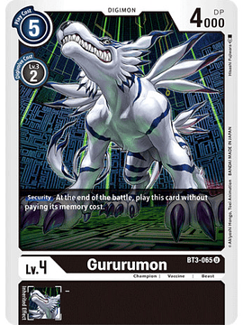 BT3-065 U Gururumon Digimon 