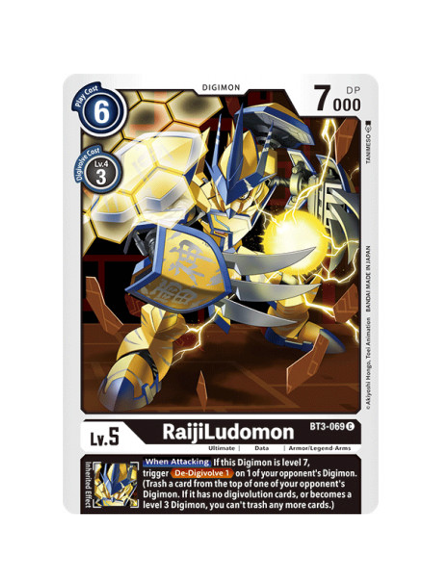 BT3-069 C RaijiLudomon Digimon  1