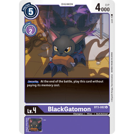 BT3-082 U BlackGatomon Digimon 