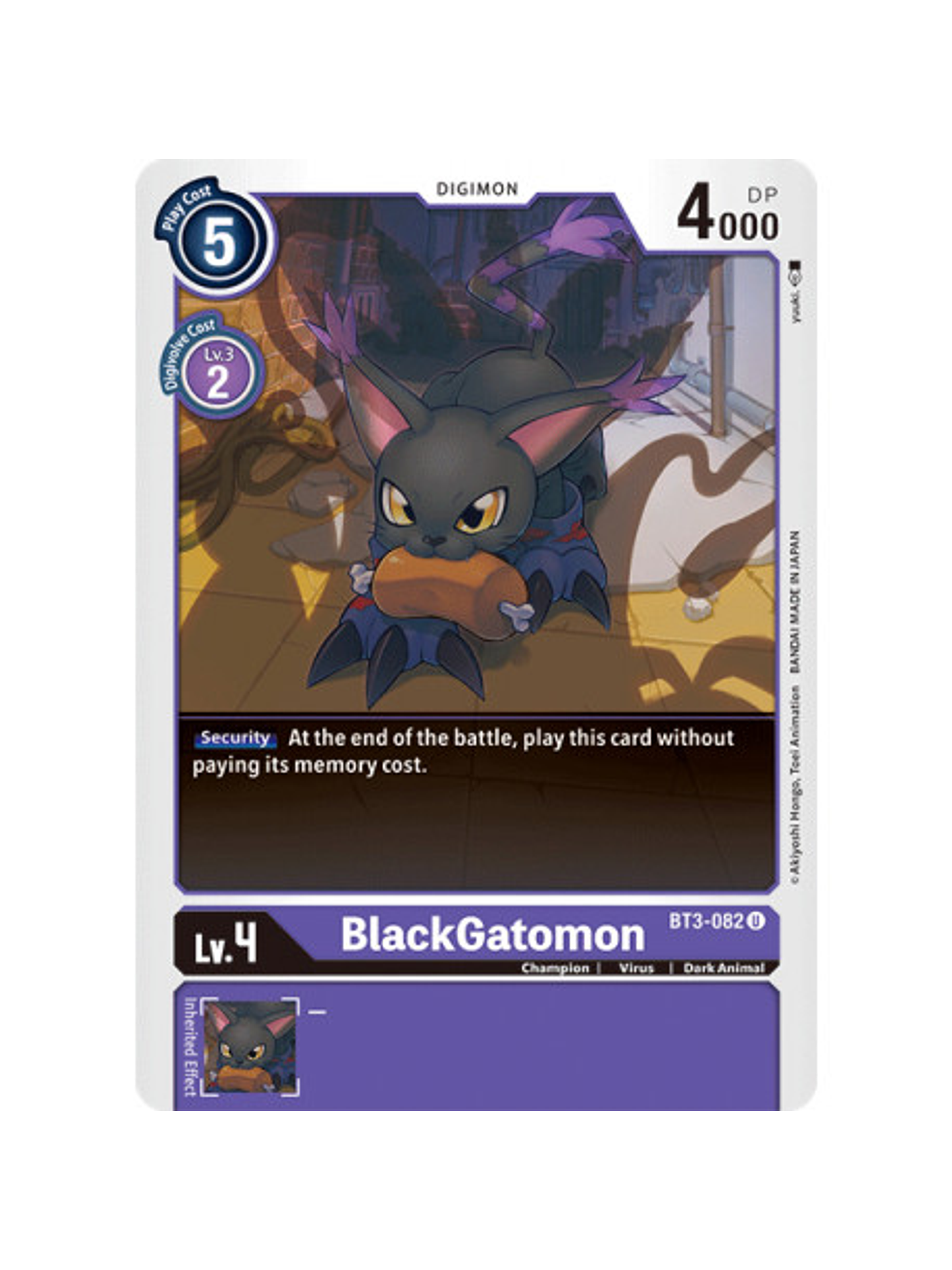 BT3-082 U BlackGatomon Digimon  1
