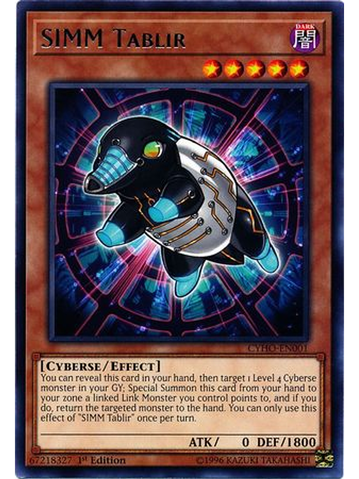 SIMM Tablir - CYHO-EN001 - Rare 1st Edition 1