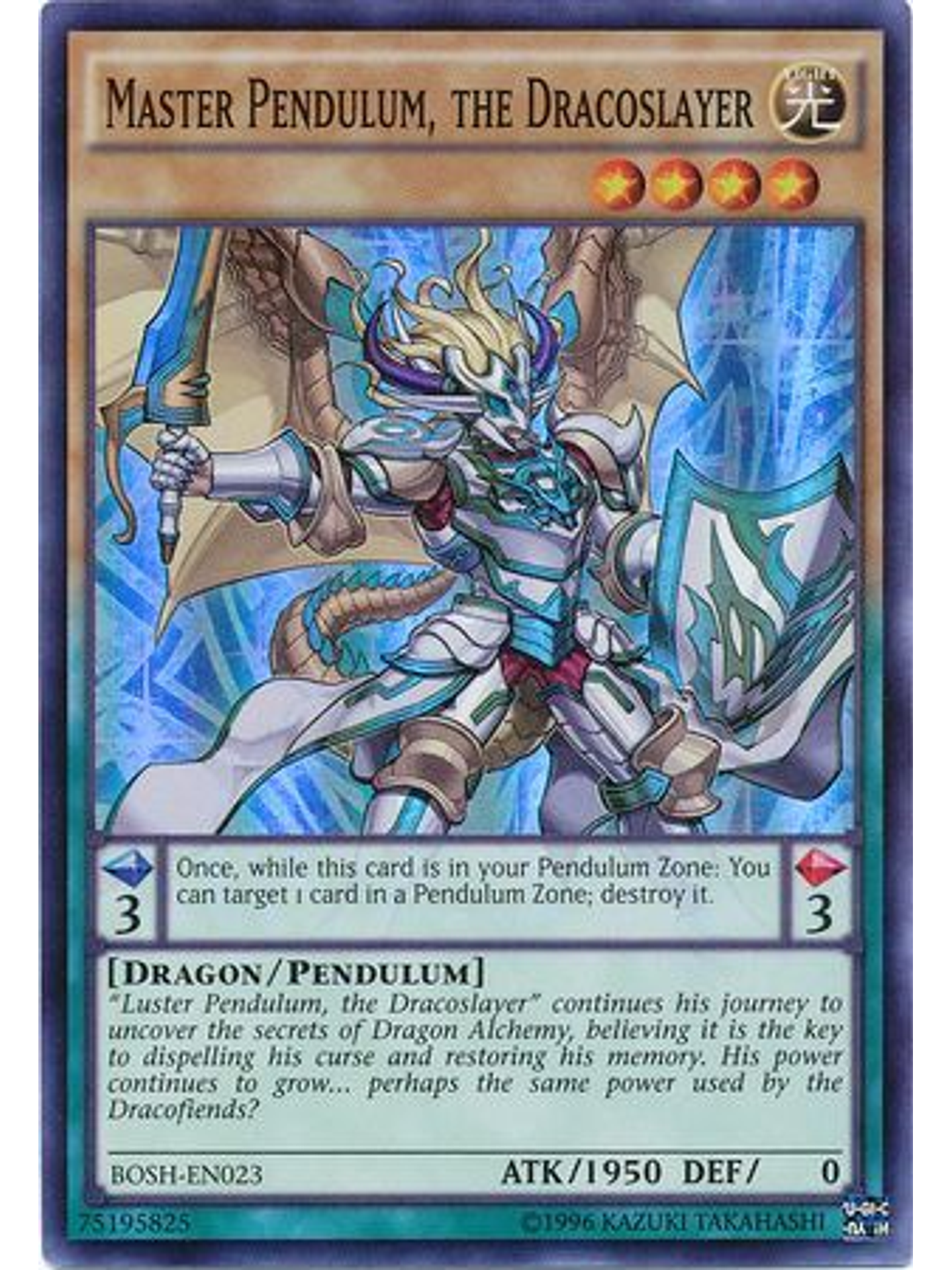 Master Pendulum, the Dracoslayer - BOSH-EN023 - Super Rare Unlimited 1