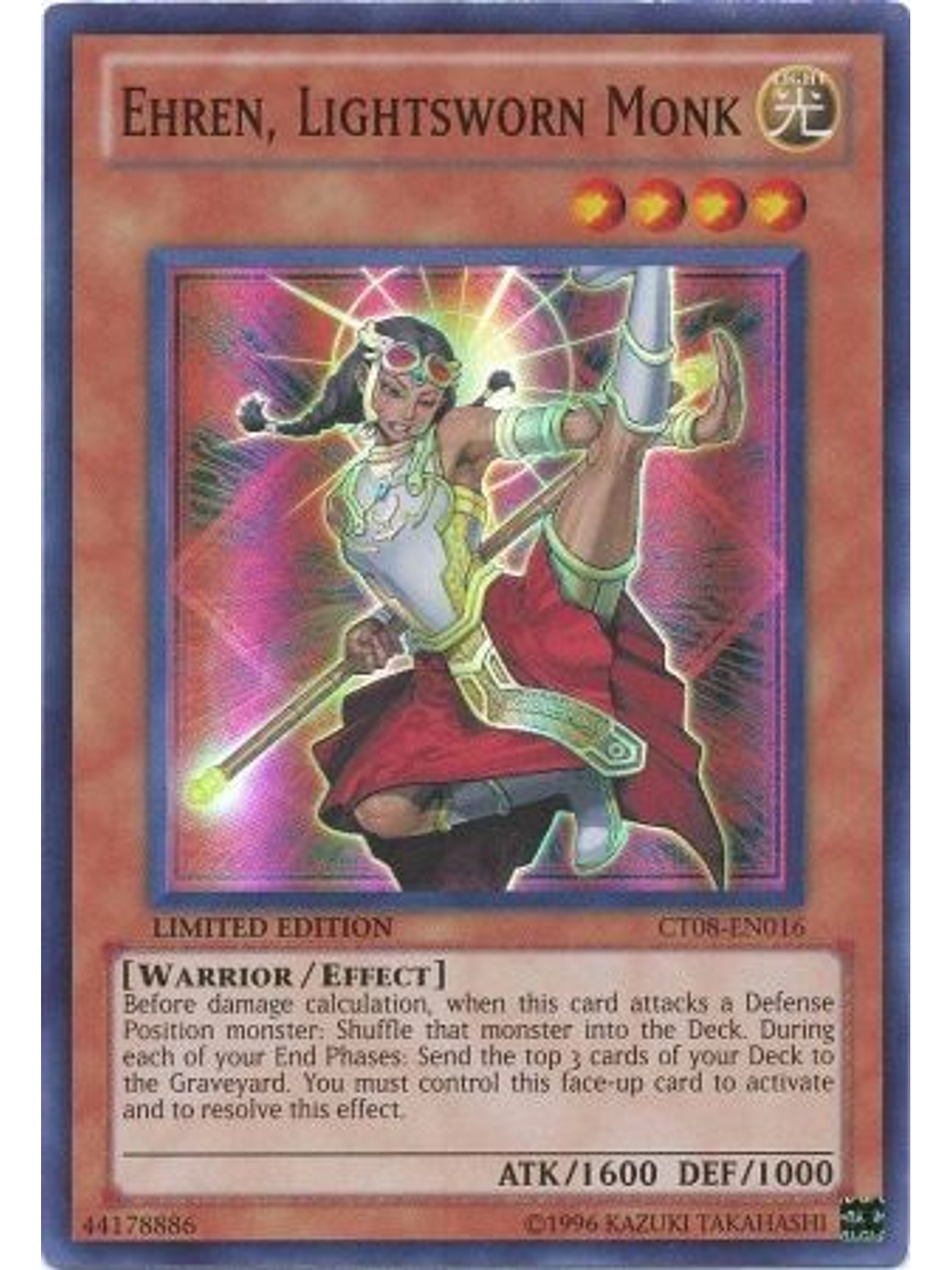 Ehren, Lightsworn Monk - CT08-EN016 - Super Rare 1