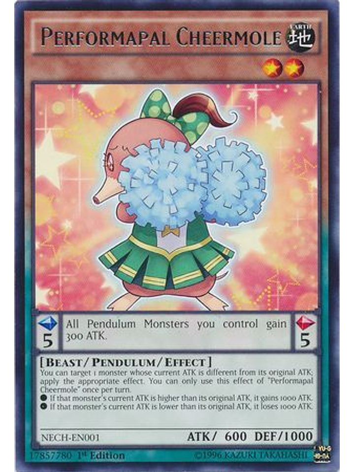 Performapal Cheermole - NECH-EN001 - Rare 1st Edition 1