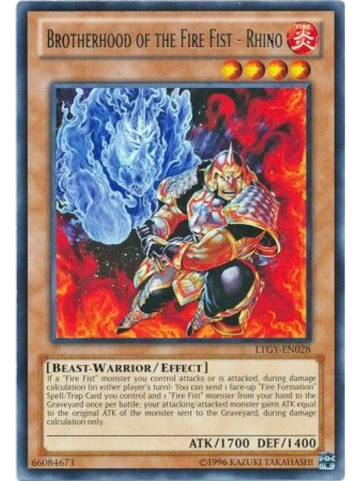 Brotherhood of the Fire Fist - Rhino - LTGY-EN028 - Rare Unlimited 1