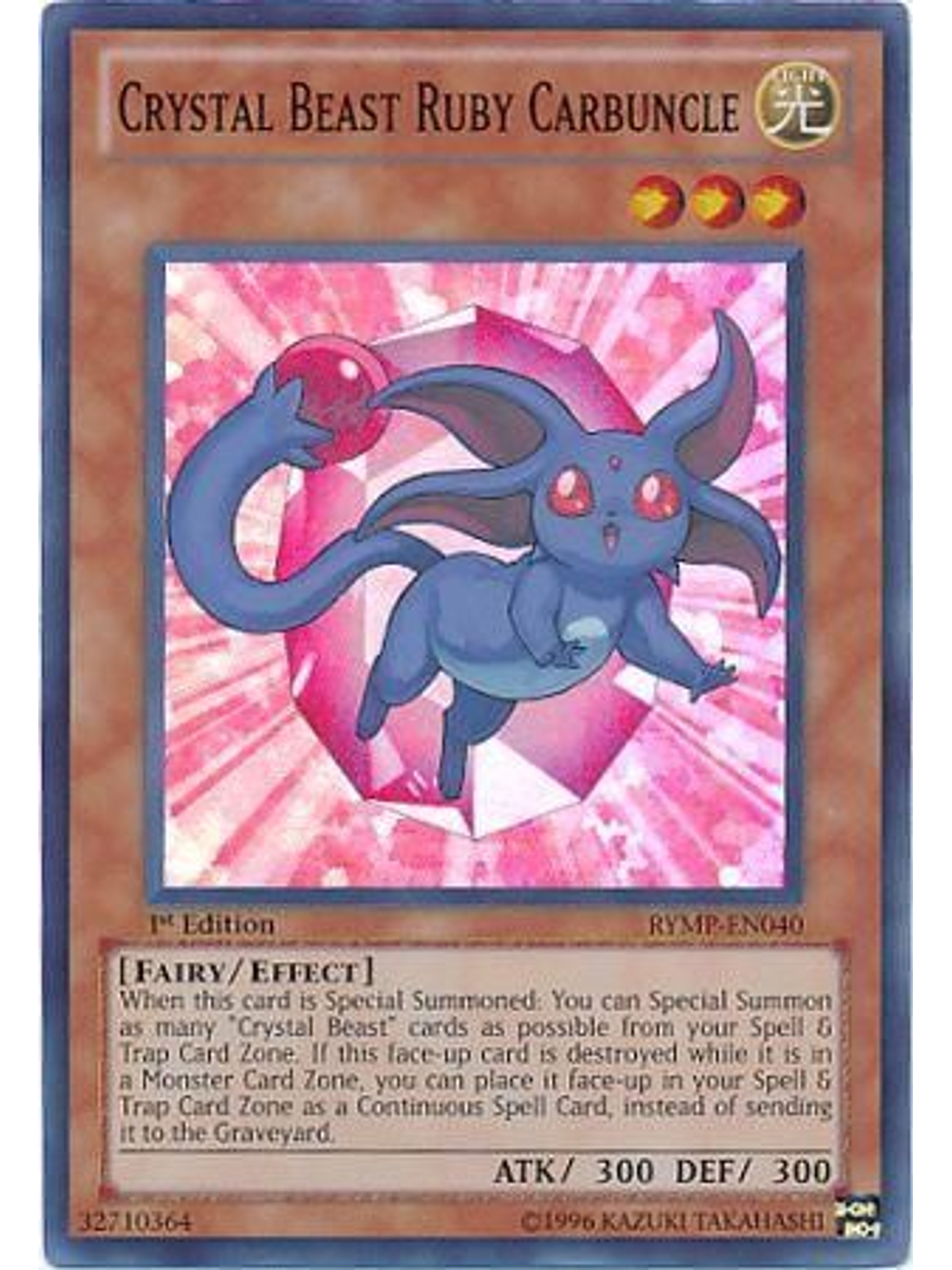 Crystal Beast Ruby Carbuncle - RYMP-EN040 - Super Rare 1st Edition 1
