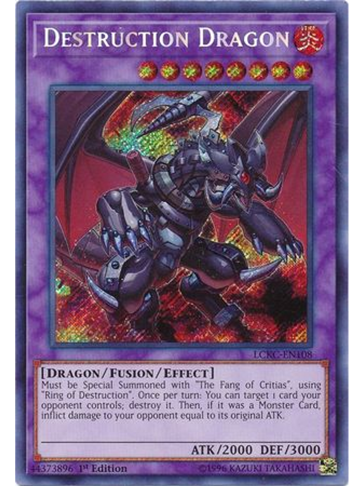 Destruction Dragon - LCKC-EN108 - Secret Rare 1st Edition 1