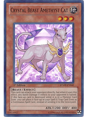 Crystal Beast Amethyst Cat - RYMP-EN041 - Super Rare 1st Edition