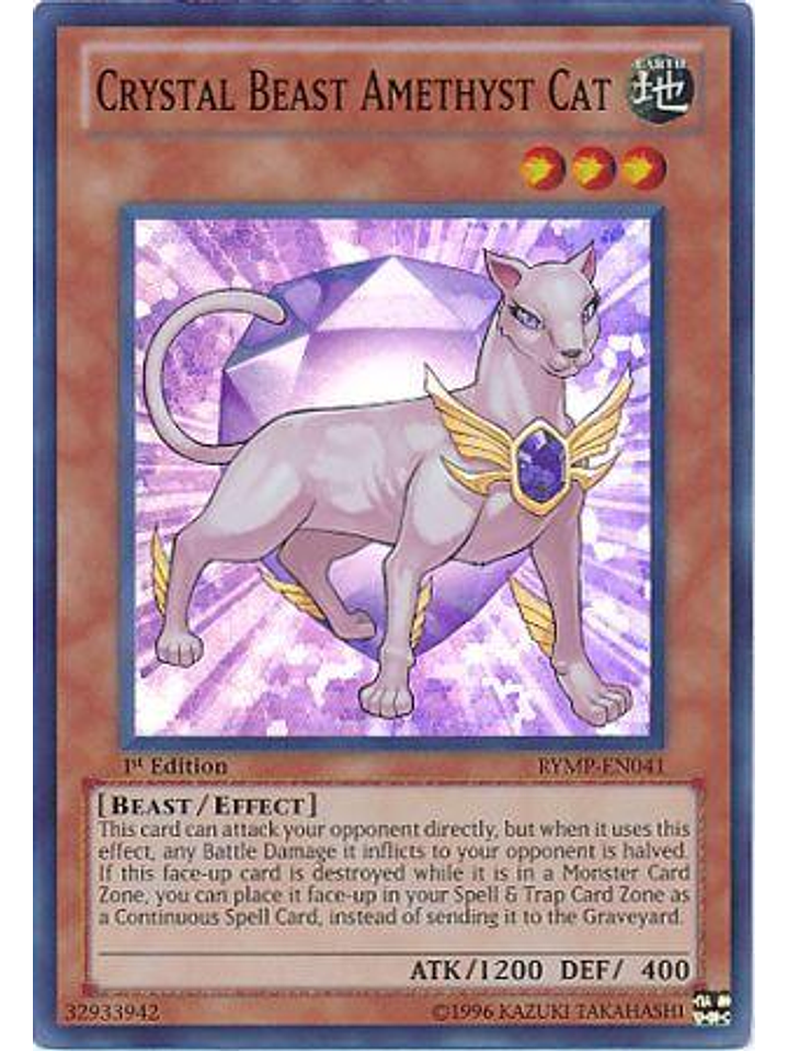 Crystal Beast Amethyst Cat - RYMP-EN041 - Super Rare 1st Edition 1