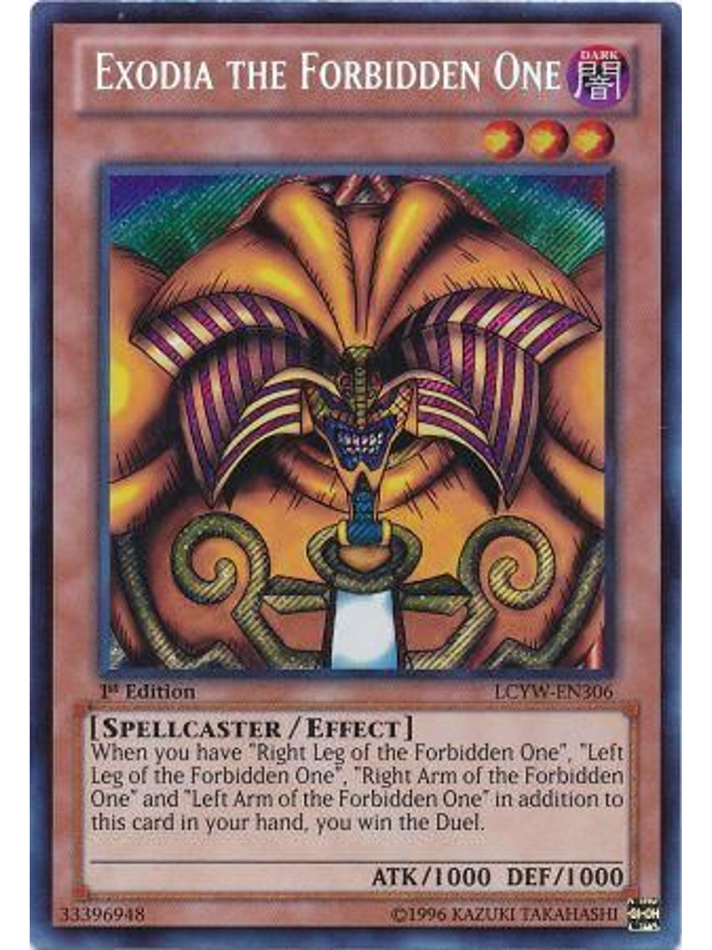 Exodia the Forbidden One - LCYW-EN306 - Secret Rare 1st Edition 1