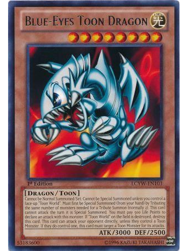 Blue-Eyes Toon Dragon - LCYW-EN103 - Rare 1st Edition 1