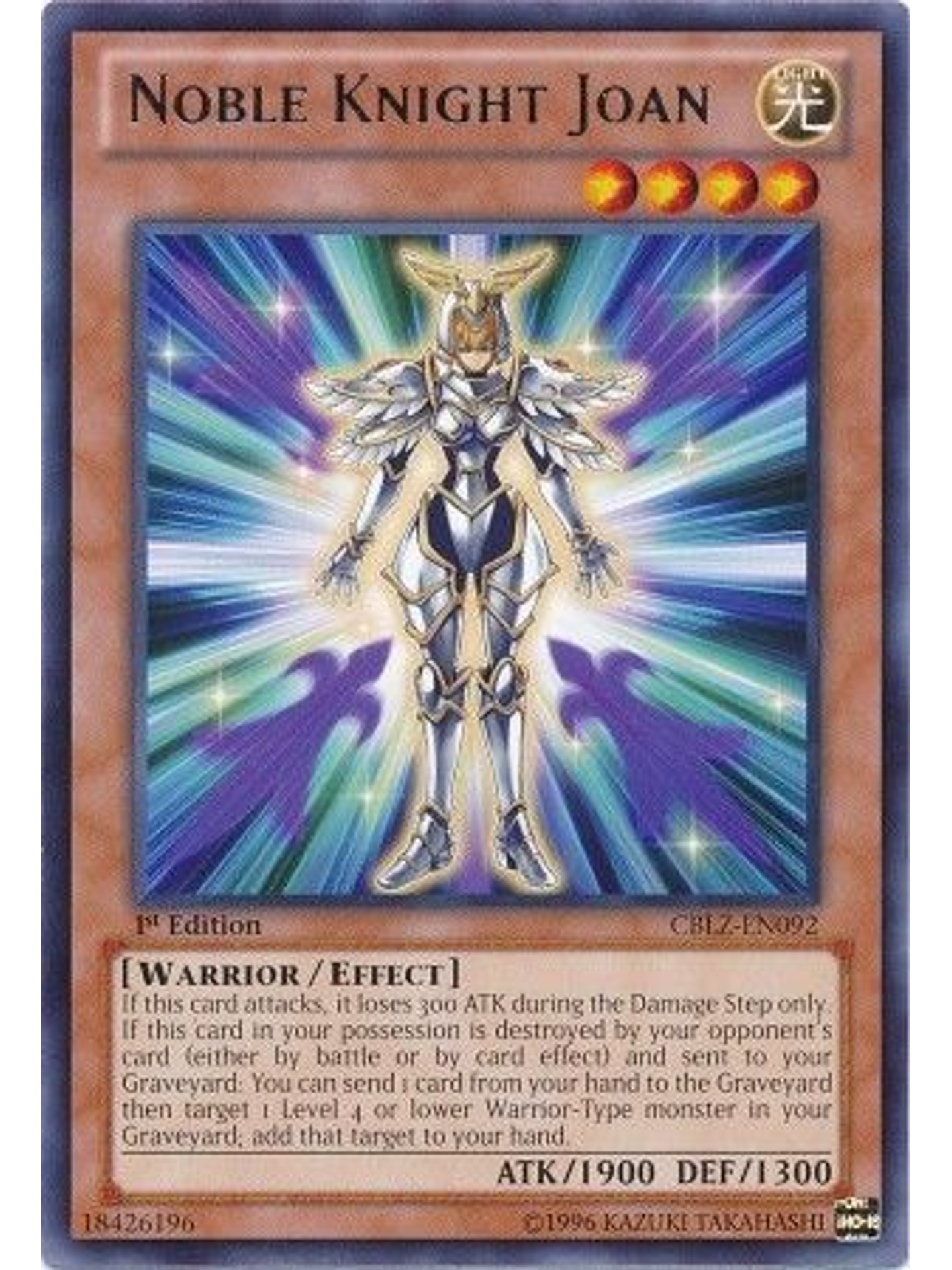 Noble Knight Joan - CBLZ-EN092 - Rare 1st Edition 1